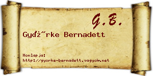 Györke Bernadett névjegykártya
