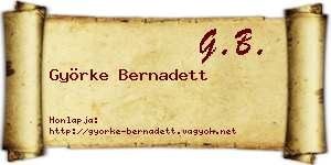 Györke Bernadett névjegykártya