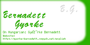 bernadett gyorke business card